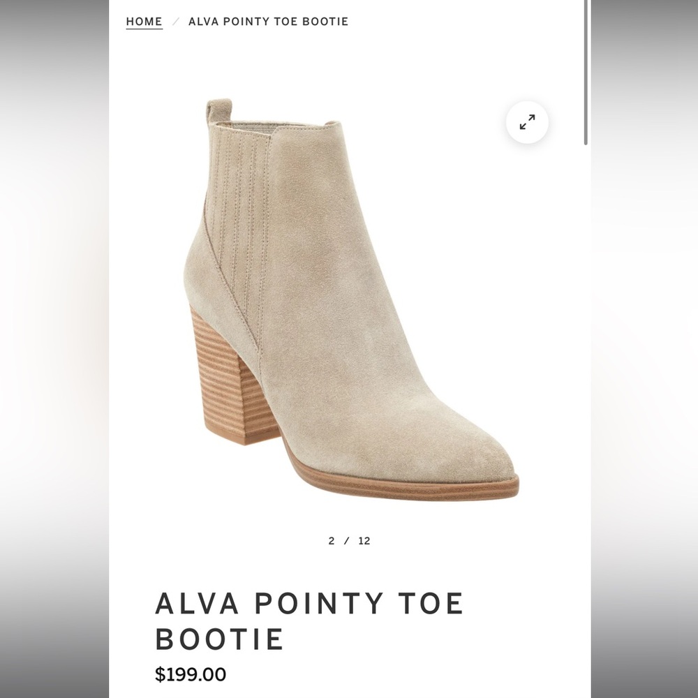 Marc Fisher Alva Pointy Toe Bootie | Size 9 | Color: Light Natural Suede